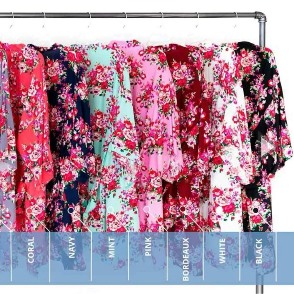 NWT Kennedy Blue Floral Bridesmaid Robe - White Bride